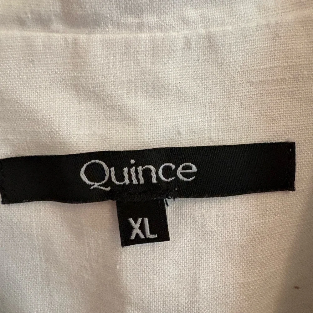 2-Piece Set White Linen Short Sleeve Shirt & Shorts - Picture 4 of 6